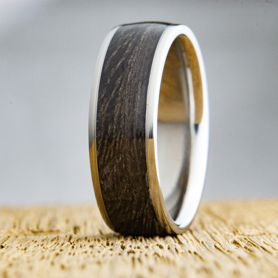wooden ring with weathered barnwood