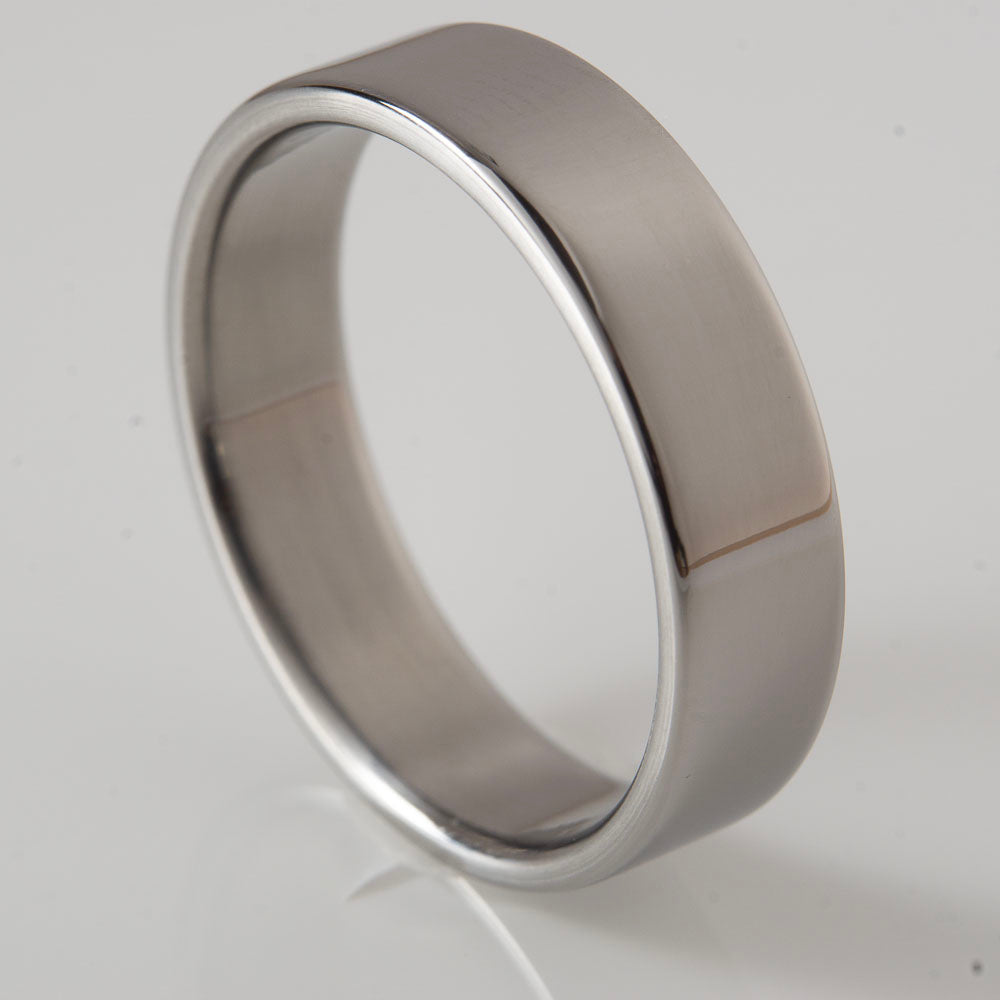 polished titanium wedding band