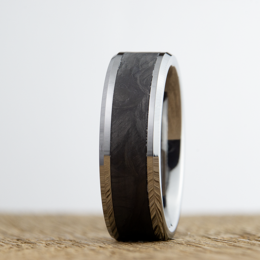 tungsten forged carbon fiber wedding ring