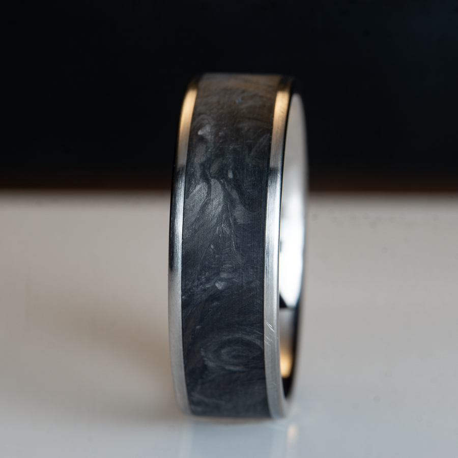 The Stealth- Forged carbon fiber and titanium ring
