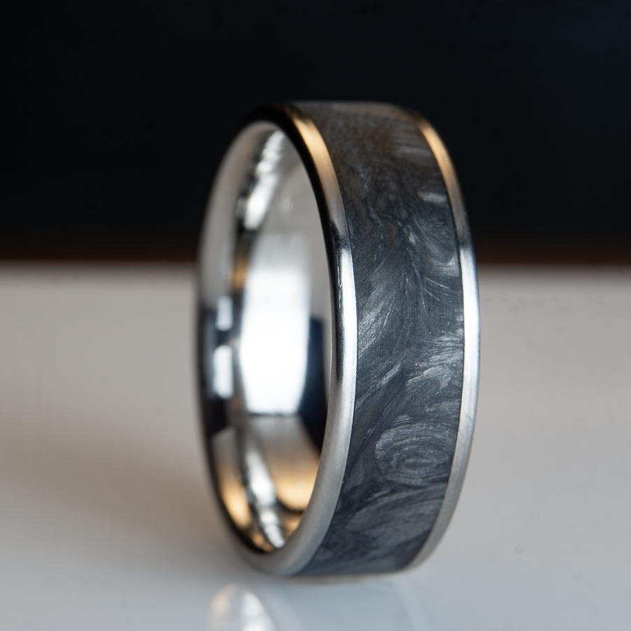 forged carbon fiber inlay and titanium ring