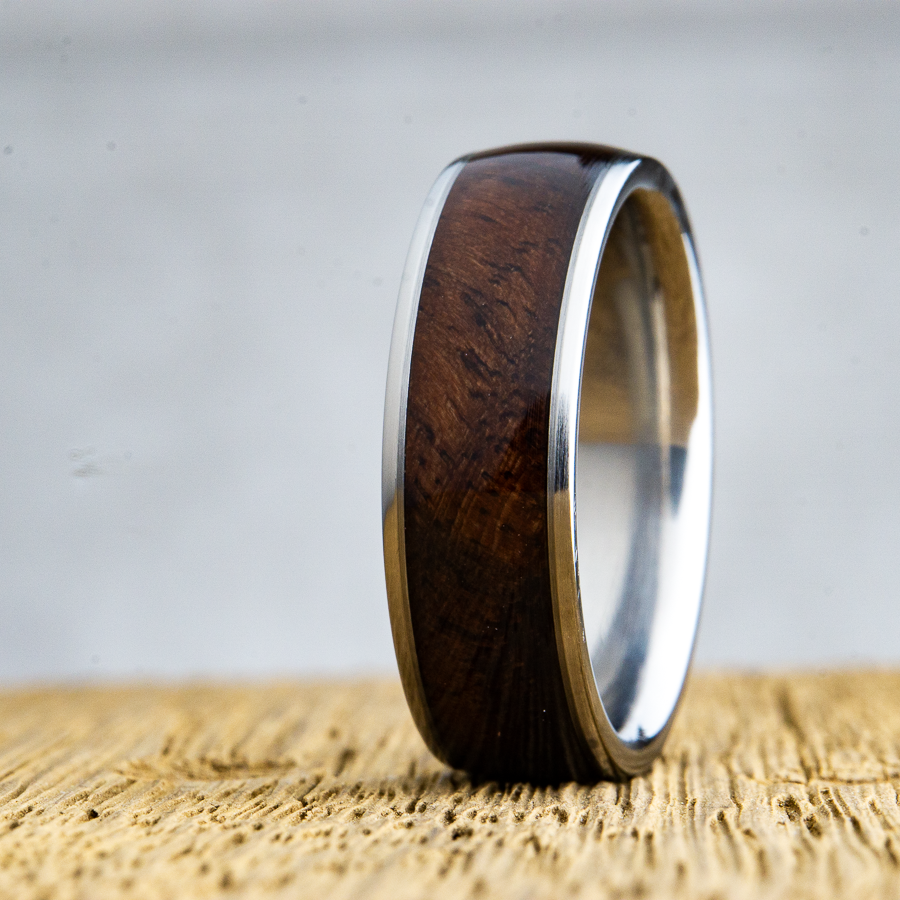 wood ring with gunstock walnut 