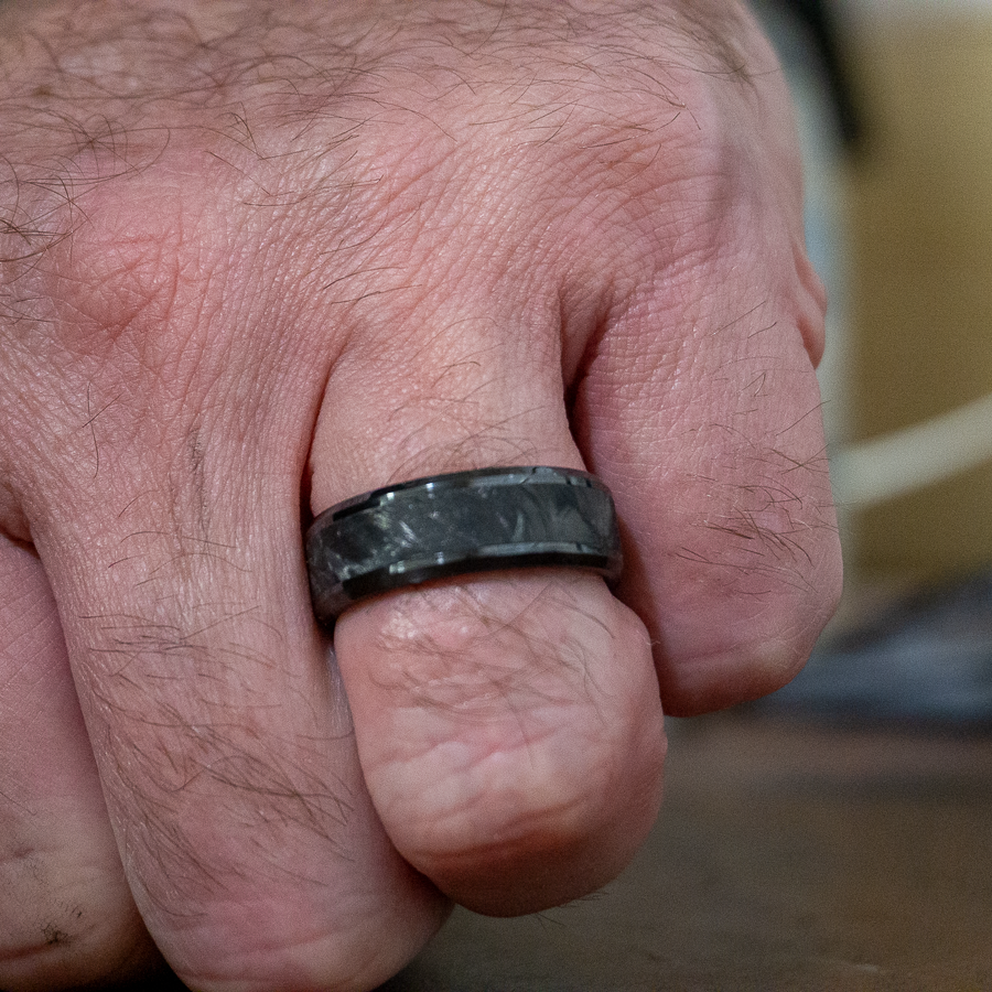 The black knight ring on finger