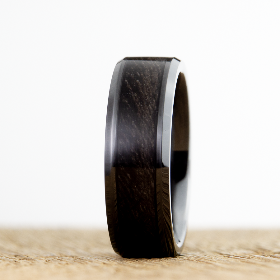 black ring with barnwood